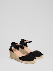 LK Bennett Black Marissa Suede Sandlas - Image 2 of 4