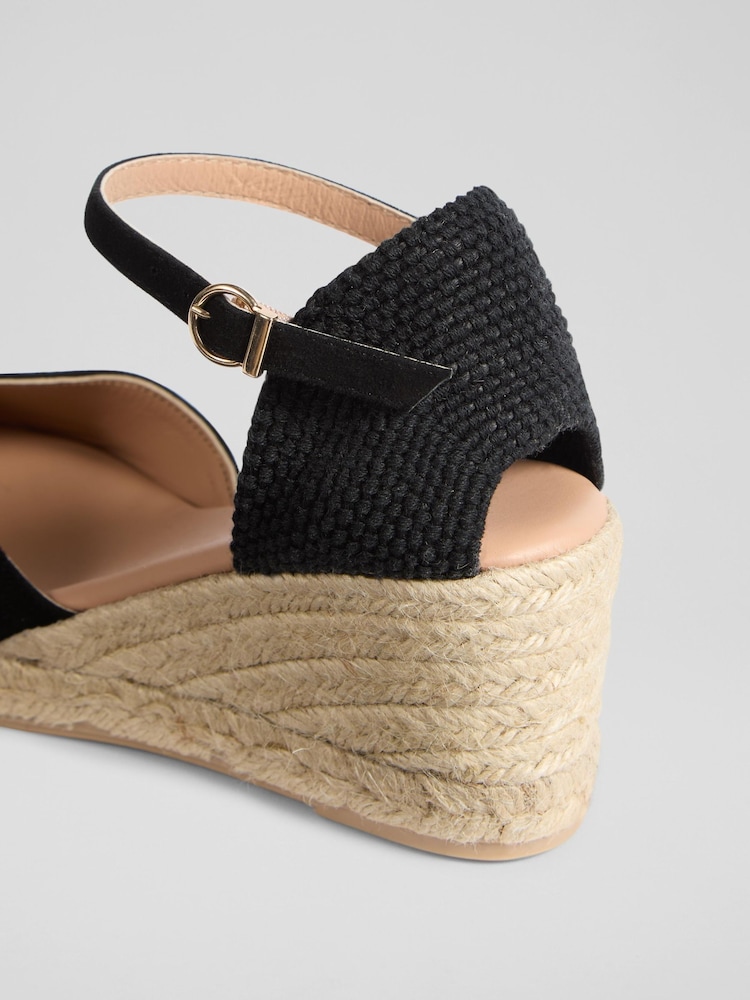 LK Bennett Black Marissa Suede Sandlas - Image 4 of 4