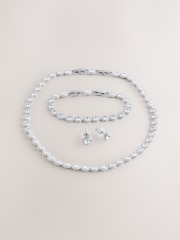 Swarovski Silver Una Round Cut Rhodium Plated Angelic Jewellery Set - Image 1 of 7