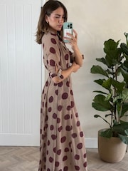 Style Cheat Brown Daphne Belted Shirt Dress - Image 2 of 4