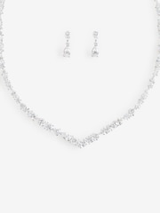 Swarovski Silver Mesmera Mixed Cuts Rhodium Plated Jewellery Set - Image 1 of 8