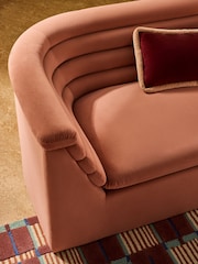 MADE.COM Fawn Truffle Natural Velvet Lineari 2 Seater Sofa - Image 2 of 5
