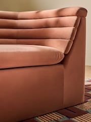 MADE.COM Fawn Truffle Natural Velvet Lineari 2 Seater Sofa - Image 3 of 5