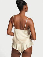 Victoria's Secret Cream Satin Lace Trim Cami Set - Image 2 of 4