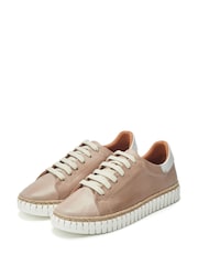 Moda in Pelle Indent Flexi White Trainers With Jute Trim - Image 2 of 4