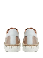 Moda in Pelle Indent Flexi White Trainers With Jute Trim - Image 3 of 4