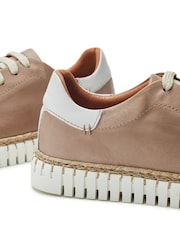 Moda in Pelle Indent Flexi White Trainers With Jute Trim - Image 4 of 4