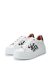 Moda in Pelle Ambretta Leopard Stitch Feature White Trainers - Image 2 of 4