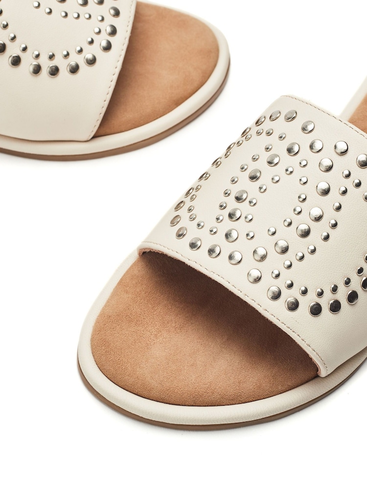 Moda in Pelle Animal Print Ferula Flat Studded Mules - Image 4 of 4