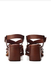 Moda in Pelle Sandie Multi Cross Heeled Brown Sandals - Image 4 of 5