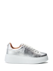 srebrna (barva); srebro - Moda in Pelle Natural Cherri Lace-Up Comfort Trainers With Small Wedge - Slika 1 iz 4