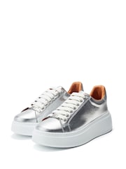 srebrna (barva); srebro - Moda in Pelle Natural Cherri Lace-Up Comfort Trainers With Small Wedge - Slika 2 iz 4