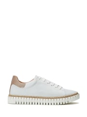 Moda in Pelle Indent Flexi White Trainers With Jute Trim - Image 1 of 4
