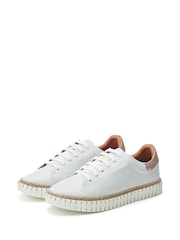 Moda in Pelle Indent Flexi White Trainers With Jute Trim - Image 2 of 4