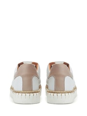 Moda in Pelle Indent Flexi White Trainers With Jute Trim - Image 3 of 4