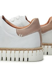 Moda in Pelle Indent Flexi White Trainers With Jute Trim - Image 4 of 4