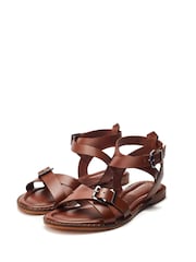 Moda in Pelle Broderie Hem Cheesecloth Sandals - Image 2 of 4