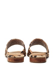 Moda in Pelle Animal Print Ferula Flat Studded Mules - Image 3 of 4