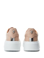 Naravni - Moda in Pelle Natural Cherri Lace-Up Comfort Trainers With Small Wedge - Slika 4 iz 4