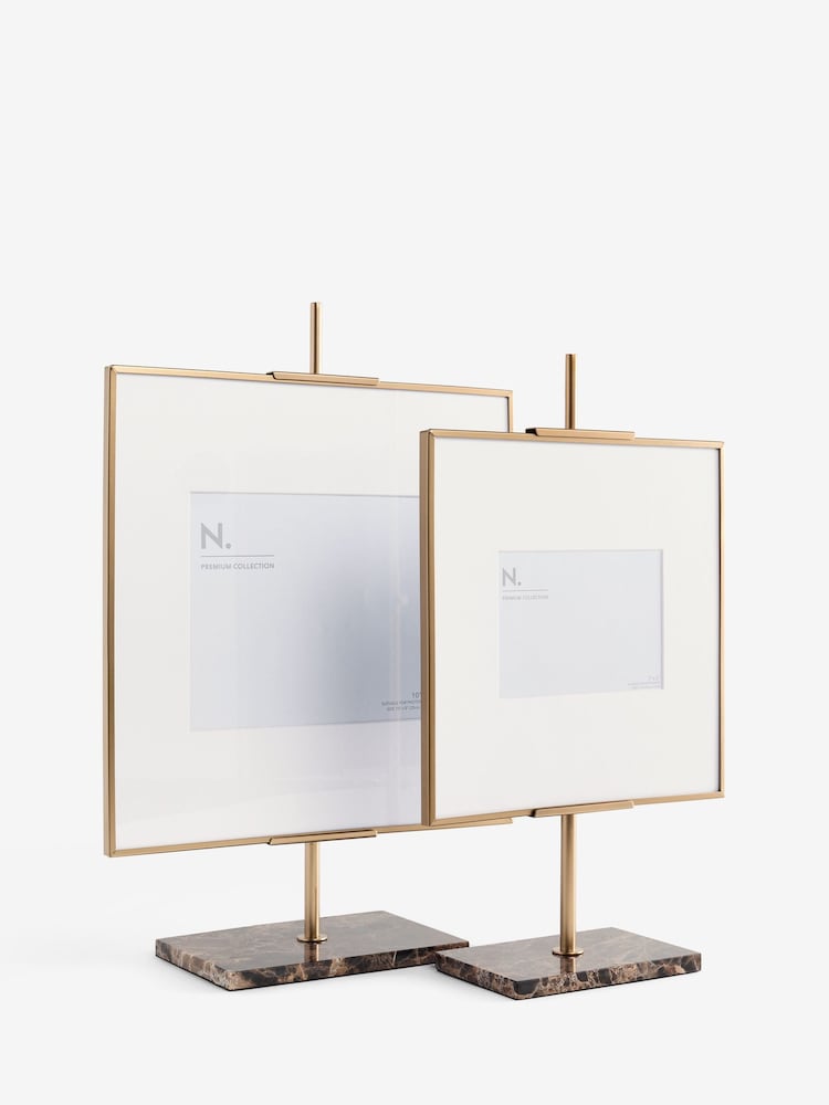 Brass N Premium Marble and Metal Easel Photo Frame - Image 1 of 5
