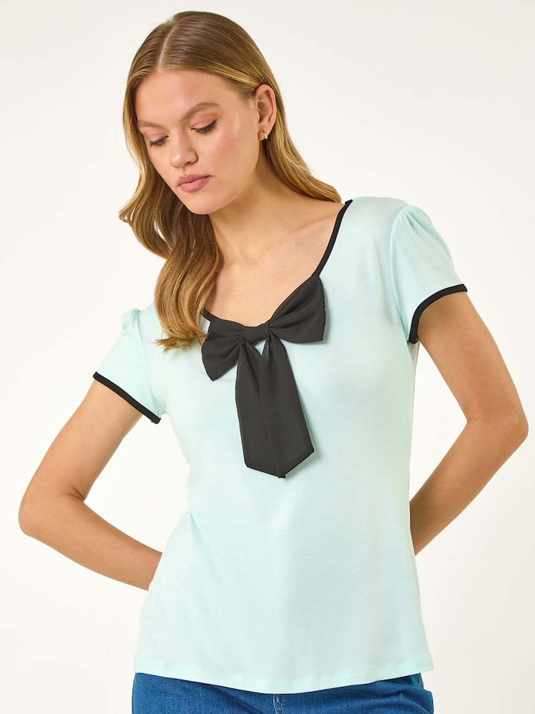 Roman Green Floral Print Pleated Neck Midi Dress - Image 1 of 5
