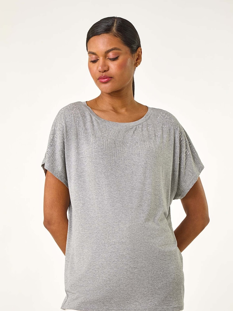 Roman Grey Hotfix Embellished Stretch T-Shirt - Image 2 of 5
