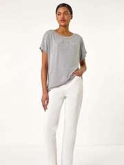 Roman Grey Hotfix Embellished Stretch T-Shirt - Image 3 of 5