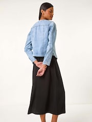 Roman Blue Pearl Detail Collarless Jacket - Image 3 of 5