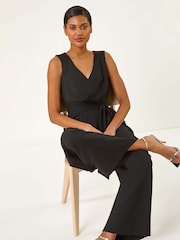 Roman Pleated Wide Leg Stretch Jumpsuit - Изображение 1 из 5