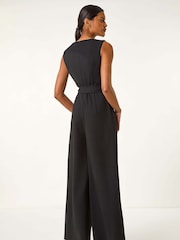 Roman Pleated Wide Leg Stretch Jumpsuit - Изображение 3 из 5