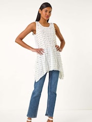 Roman White Frill Detail Tunic Top - Image 1 of 5