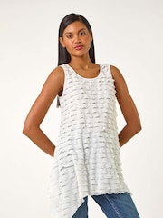 Roman White Frill Detail Tunic Top - Image 2 of 5
