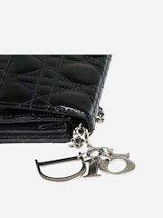 Christian Dior Black 2014 Silver Hardware Patent Lady Wallet On Chain - Image 4 of 6