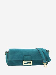 Fendi Blue Suede Mamma Baguette Bag - Image 1 of 8