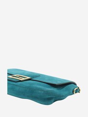 Fendi Blue Suede Mamma Baguette Bag - Image 3 of 8
