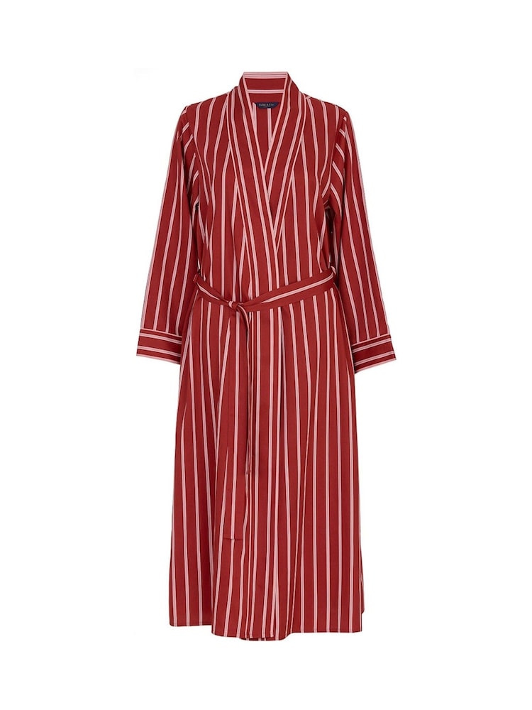 Fable and Eve Red Long Sleeve Dressing Gown - Image 4 of 4 Fable and Eve Red Long Sleeve Dressing Gown - Image 4 of 4