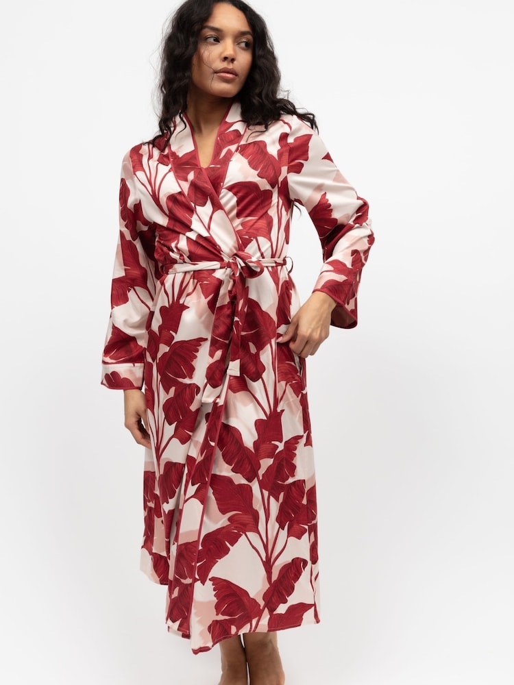Fable and Eve Red Long Sleeve Dressing Gown - Image 1 of 4 Fable and Eve Red Long Sleeve Dressing Gown - Image 1 of 4