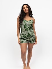 Fable and Eve Green Strappy Cami and Short Pyjamas Set - Image 1 of 4
