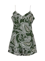 Fable and Eve Green Strappy Cami and Short Pyjamas Set - Image 4 of 4