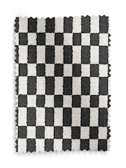 Black & White Woven Checkerboard Upholstery Swatch - Image 1 of 1