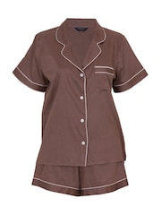 Fable and Eve Brown Short Sleeve Short Pyjamas set - Image 4 of 4