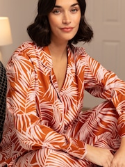Fable and Eve Orange Wide Leg Long Sleeve Pyjamas Set - Image 3 of 4