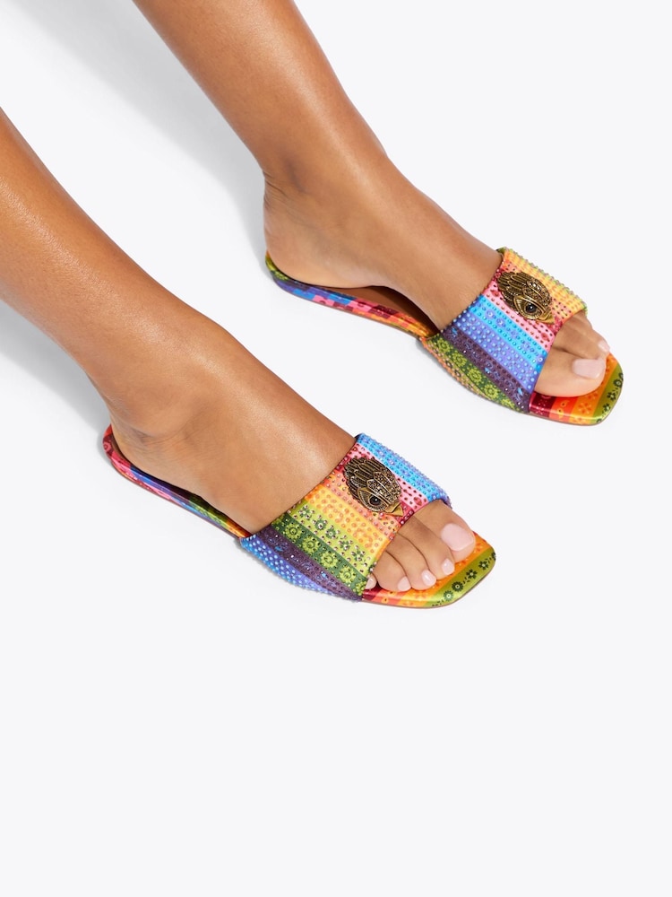 Kurt Geiger London Pink Kensington Flat Sandals - Image 1 of 5