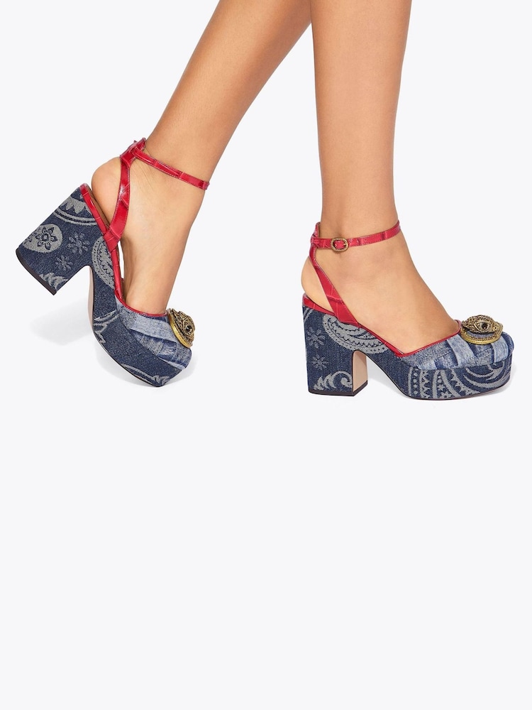 Kurt Geiger London Blue Chelsea Closed Platform Sandals - Image 1 of 5