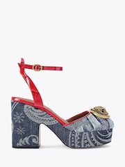 Kurt Geiger London Blue Chelsea Closed Platform Sandals - Image 2 of 5