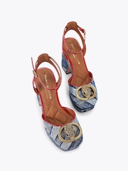 Kurt Geiger London Blue Chelsea Closed Platform Sandals - Image 3 of 5