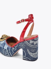 Kurt Geiger London Blue Chelsea Closed Platform Sandals - Image 4 of 5