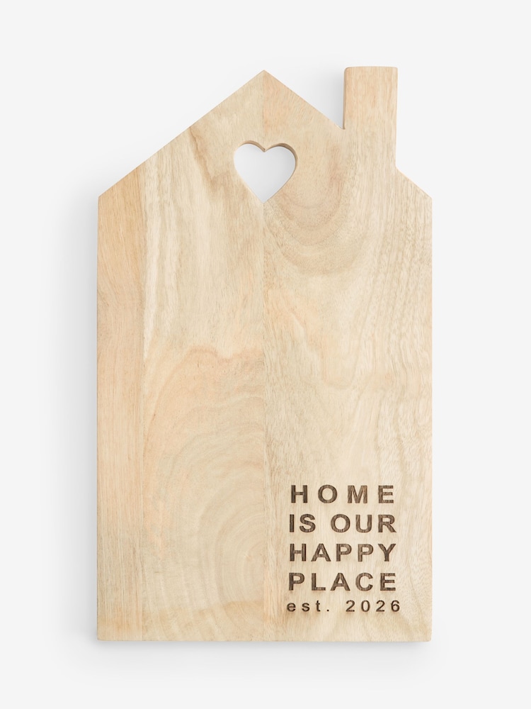 Natural New Home Est 2026 Wooden Chopping Board - Image 4 of 4 Natural New Home Est 2026 Wooden Chopping Board - Image 4 of 4