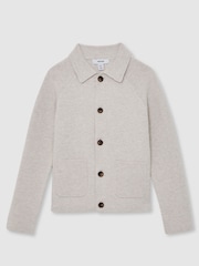 Reiss Oatmeal Melange Fitzgerald Cardigan - Image 1 of 4