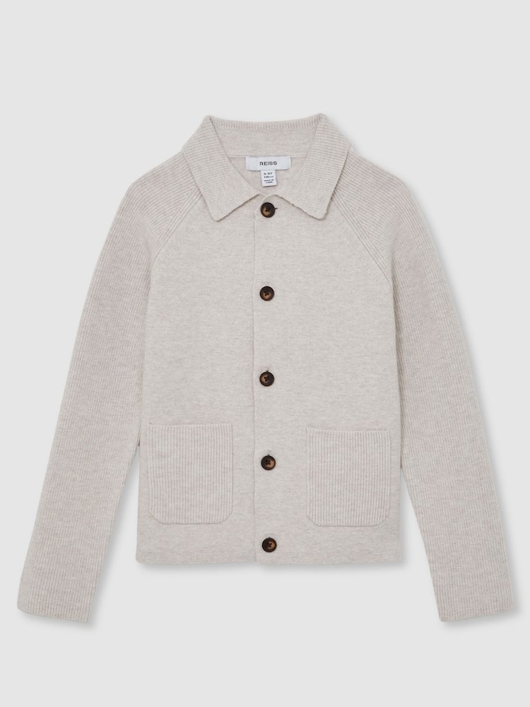 Reiss Oatmeal Melange Fitzgerald Cardigan - Image 1 of 4